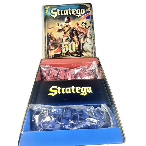 Stratego 50th Anniversary Edition 2011 Special Gold Tin Box Board Game Complete - Picture 2 of 10